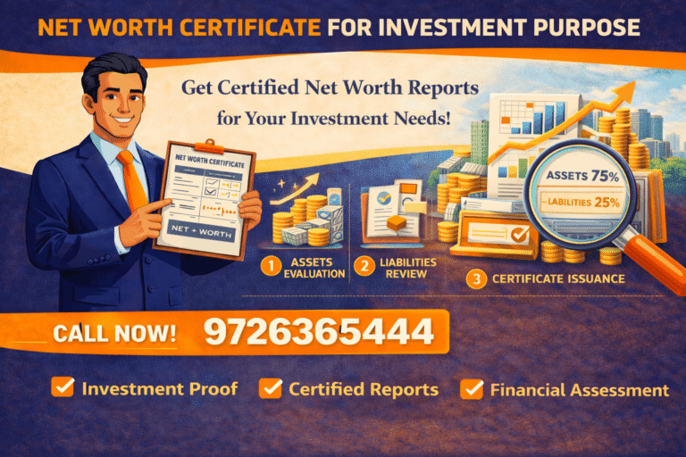 Net Worth Certificate for Investment Purpose